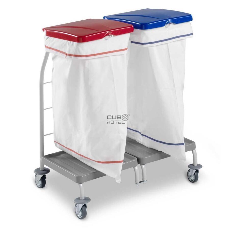 Carrinho TTS Dust Duplo C/ 2 Tampas 2x70L